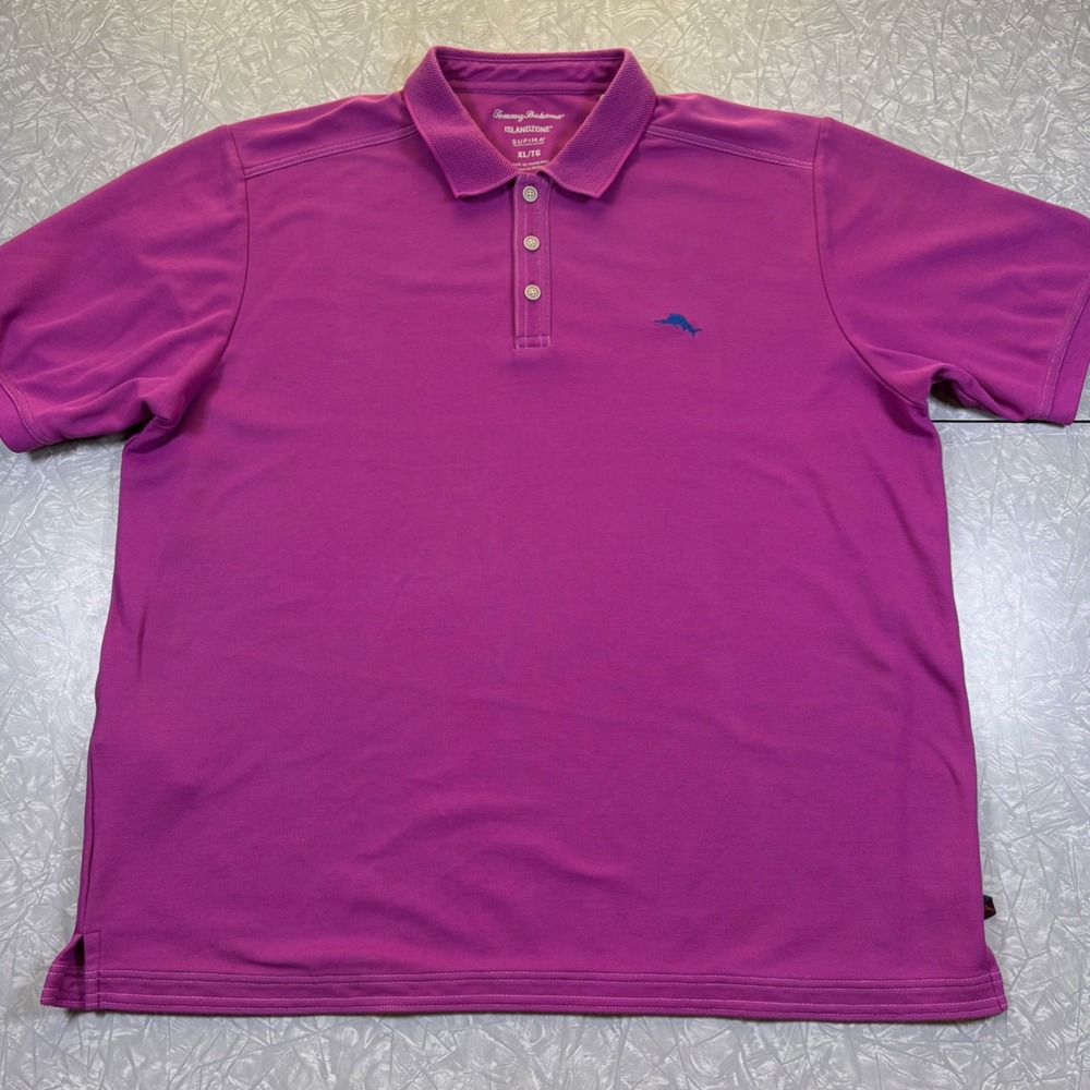 Tommy Bahama IslandZone Supima Cotton Polo Shirt Mens XL Magenta Pink SS